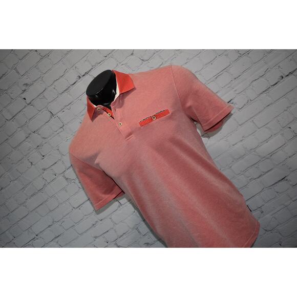 Ted Baker London Golf Polo Shirt Mens Size 5 Medium Pink Performance Polyester - Picture 3 of 7